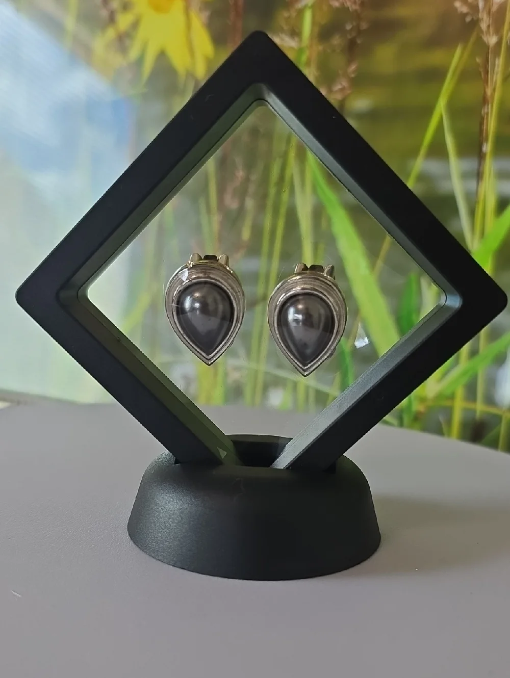 Christian Dior Authentic 925 Sterling Silver Teardrop Clip-On Earrings Vintage - Picture 12 of 13
